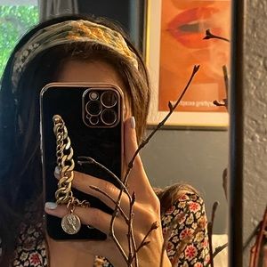 White mesh silk embroidery headband